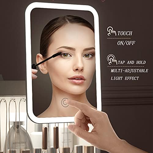YYXC Makyaj Organizatör, Makyaj Organizatör Depolama ile LED Ayna, 360 Derece Dönen Ayarlanabilir Takı Kozmetik Parfüm Ekran