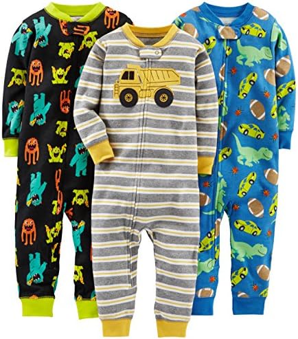 Carter'ın Baby Boys'un 3'lü Paketinden Basit Sevinçler Rahat Ayaksız Pamuklu Pijamalar