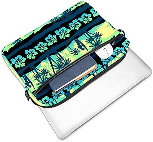 Tropikal Yeşil Sunrise Peyzaj Laptop Omuz Messenger Çanta Kılıf Kol için 13.4 İnç 14.5 İnç Dizüstü Laptop Case Dizüstü Evrak