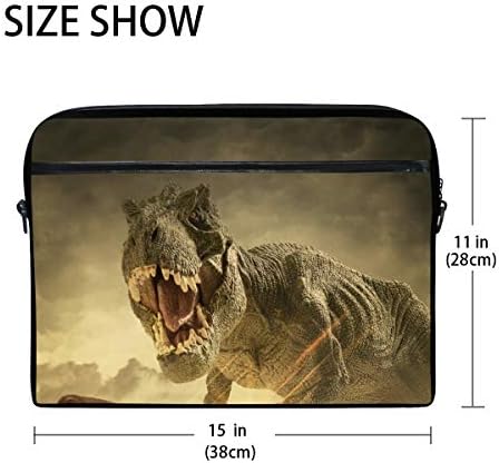 MRMIAN Tyrannosaurus Dinozor T-Rex Laptop Case Çanta Kol Taşınabilir / Crossbody Messenger Evrak Cabrio w / Kayış Cep için
