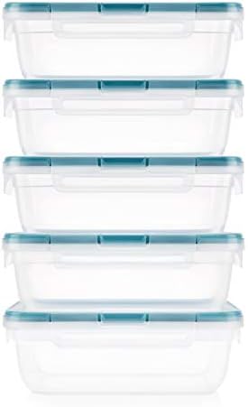 Snapware Total Solution Plastik Yemek Hazırlama ve Gıda Saklama 10 Parçalı Set (8,5 Kap Dikdörtgen Kaplar, BPA İçermez, Sızdırmaz