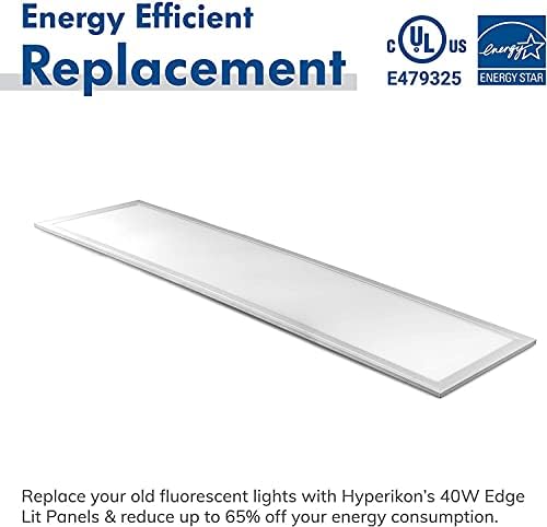 Hyperikon LED Düz Panel 1x4 Ayak Damla Tavan lambası, 40W Kenar Aydınlatmalı Panel, Kısılabilir, UL, DLC, Gün Işığı Beyazı,