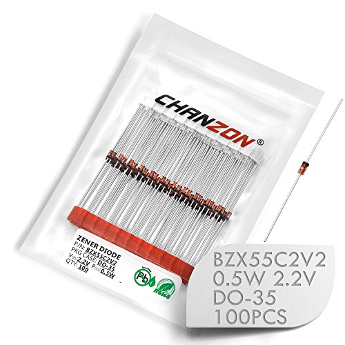 (100 Parça Paketi) Chanzon BZX55C2V2 Zener Diyot 0.5 W 2.2 V DO-35 (DO-204AH) Eksenel Diyotlar 0.5 Watt 2.2 Volt