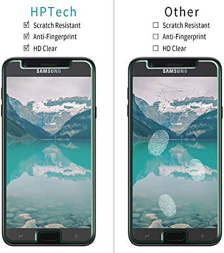 [2-Pack] HPTech Ekran Koruyucu için Samsung Galaxy J7 2018 / J7 Yıldız / J7 Taç/ J7 Aura / J7 V (2nd Gen) Temperli Cam, 9 H