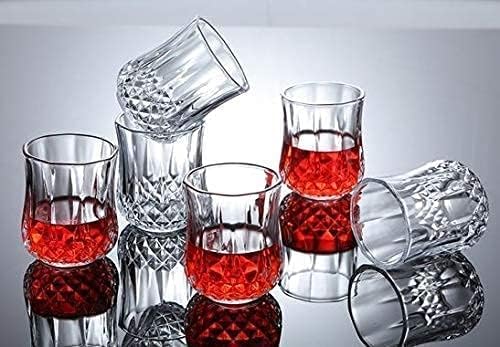 E-EZRA Crystal Clear 60 ML Shot Cam İçecek için Votka, Şarap, Viski, Likör / 6 Set