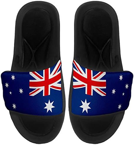 ExpressİtBest Yastıklı Slide-On Sandalet / Erkekler, Kadınlar ve Gençler için Slaytlar-Avustralya Bayrağı (Avustralya) - Avustralya