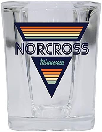 Norcross Minnesota 2 Ons Kare Tabanlı Likör Atış Camı Retro Tasarım