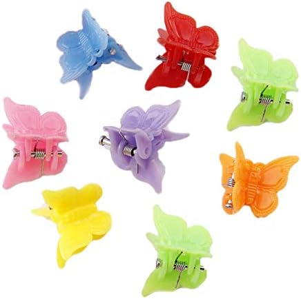 HugeDE 50 Pcs Bebek Mini Plastik Kelebek Saç Klipler Saç Pençe Saç Kelepçeleri Tokalarım Kızlar için