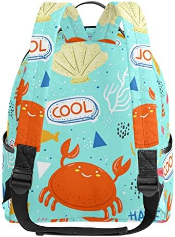 ANİNİLY Kızlar İçin Sırt Çantası, renkli Doodle Deniz Hayvanları Sırt Çantası Kolej Çantaları Kadın omuzdan askili çanta Sırt