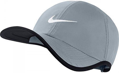 Nike Unisex Tüy Hafif Ayarlanabilir Şapka, Gri / Siyah, Bir Boyut (Ayarlanabilir)