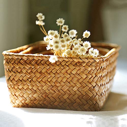 Colorido Depolama Sepeti, basit Modern El Yapımı Saman Kurutulmuş Çiçek Meyve Pot Sepeti Rattan Kutusu Şeker Kulaklık Organizatör