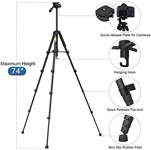 Endurax 74 kamera tripodu ile 66 Video kamera tripodu Standı Nikon Canon ile Uyumlu, DSLR Kameralar