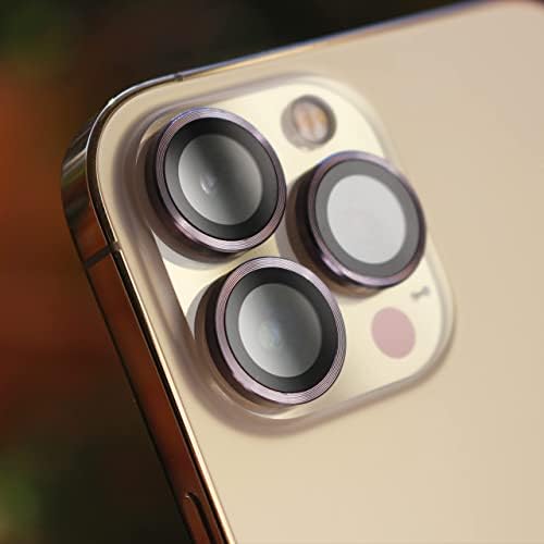Optodir Tech Kamera Lens Koruyucu iPhone 13 Pro Max ve iPhone 13 Pro 2021, 9H Temperli Cam Kamera Kapağı, Premium Alüminyum