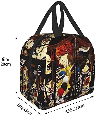 Siyah Butler Anime Taşınabilir Soğutucu Çanta Soğutucu Kutusu, Erkek Ve Kadın Çalışma Öğle Yemeği Kutusu
