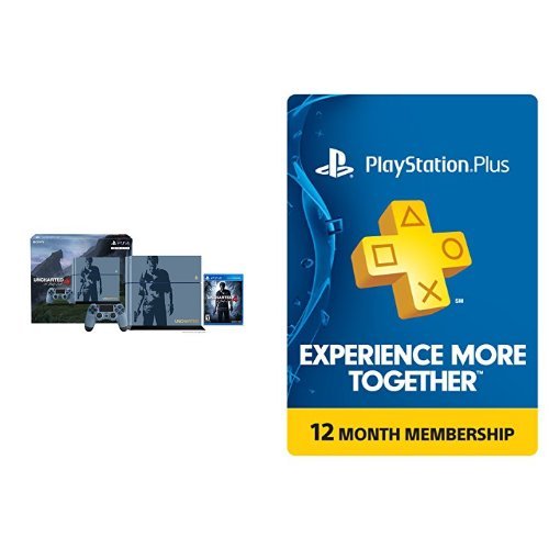 PlayStation 4 500GB Konsol-Uncharted 4 Sınırlı Sürüm Paketi + 1 yıllık PlayStation Plus Üyeliği