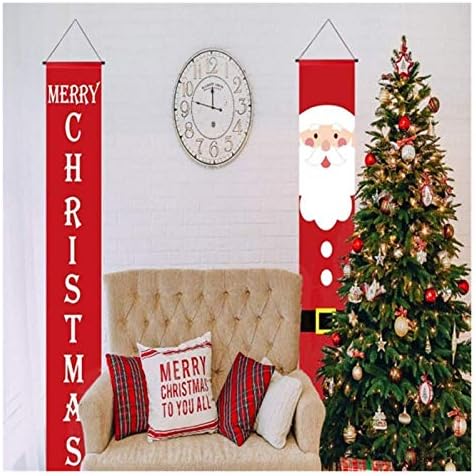 HJUIK Sundurma Işareti Süslemeleri Merry Christmas Dekor Afiş Açık Kapalı Noel Süslemeleri Karşılama Parlak Kırmızı Noel Sundurma