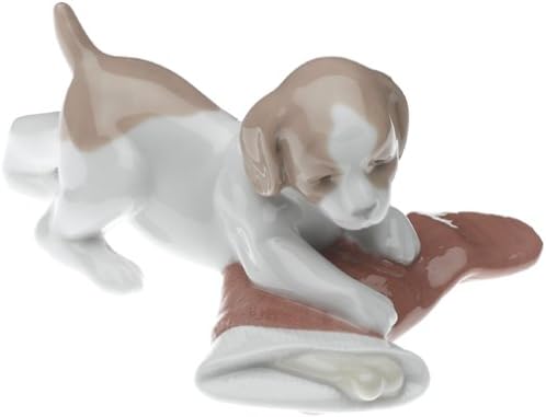 NAO köpek yavrusu Noel porselen heykelcik teneke hediye kutusu ile