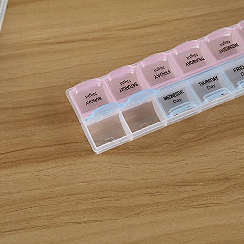 Muranba 2019 ! 7 Gün Hap Kutusu Tıp Tablet Dağıtıcı Organizatör Haftalık Saklama Kutusu için AM PM Beyaz