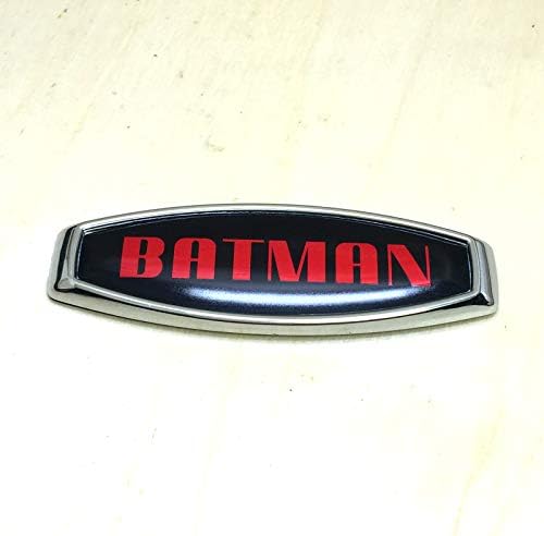 Amblem Batman Otomobil Kamyonlar için Batman Rozeti Krom Siyah Metal İnsert ve Kırmızı Yazıt ile