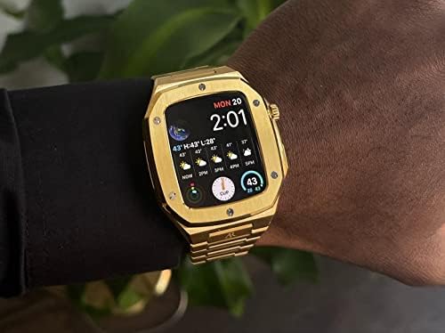 Asorock altın kaplama Apple iwatch paslanmaz çelik Lüks kasa / Değiştirilebilir Bantlar Yeteneği / katı paslanmaz çelik / 44mm