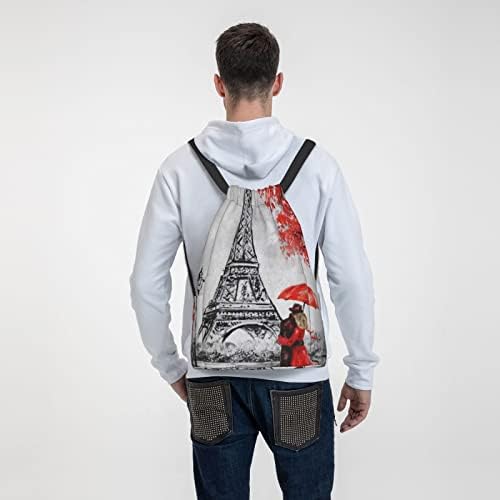 Kule Paris Boyama İpli Sırt Çantası, Açık/Seyahat Çantası için Yan Cepli Spor Salonu dize Çantaları