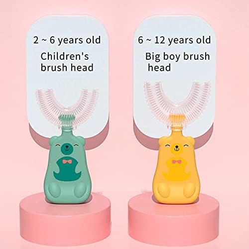 G-teeth Kids U Şekilli Diş Fırçası Seti-2 Diş Fırçası Kafalı Çocuk Yumuşak Diş Fırçası, 2-12 Yaş Arası Çocuklar için 360° Silikon