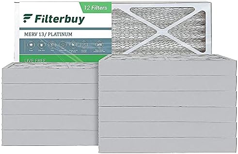 Filterbuy 12x30x4 Hava Filtresi MERV 13, Pileli HVAC AC Fırın Filtreleri (12'li Paket, Platin)
