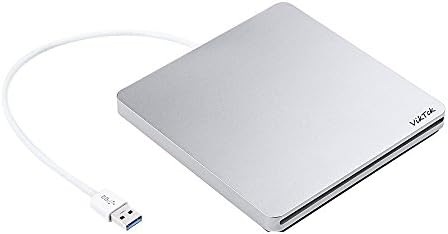 VikTck USB Harici DVD CD Sürücü Yazar / Rewriter / USB CD Burner için MacBook Pro Dizüstü / Masaüstü / Win 7/8. 1/10 (Gümüş)