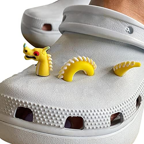 4 Set ayakkabı takılar ayakkabı aksesuarları takunya sandalet ayakkabı dekorasyon parti iyilik 3D ejderha ayakkabı çekicilik