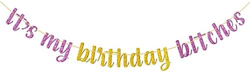 WeBenison Glitter Bu Benim Doğum Günü Orospular Afiş, Mutlu Yıllar Afiş, Komik Doğum Günü Partisi Süslemeleri Pembe ve Altın