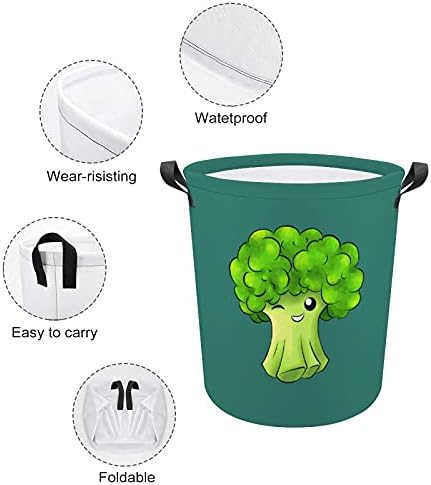 Brokoli Karikatür Oxford Bez çamaşır sepeti Kolları ile Depolama Sepeti için Oyuncak Organizatör Çocuk Odası Kreş Sepet Banyo