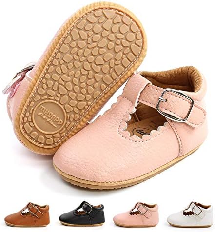 TOBEBEGO Bebek Kız Ayakkabı Bebek Kaymaz Bebek Kız Elbise ile Ilmek Toddler Mary Jane Ayakkabı