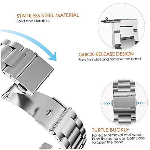 Akıllı saat kayışı 18mm Paslanmaz Çelik Bilezik Band Apple Huawei Gümüş Kayış ile Uyumlu