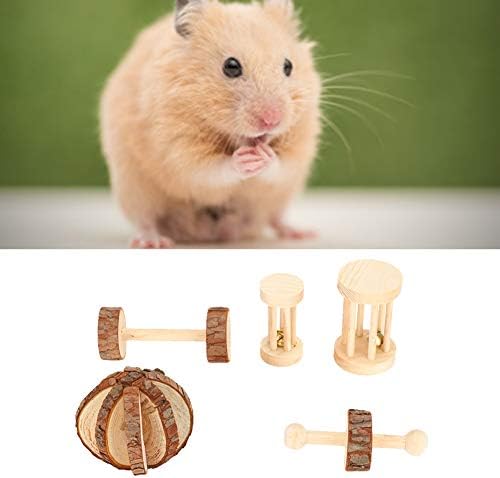 Hamster Oyuncak-5 adet/takım Küçük Pet Hamster Ahşap Güvenli Oyun Oyuncak Molar Diş Tavşan Kobay