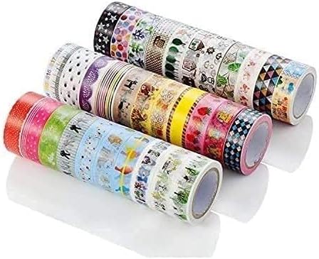ZJFF 4 ADET DIY Sticker Washi Bant Maskeleme Kağıt Bant Sanat ve El Sanatları Bant Kağıt Bant Renk Dekoratif Bant Gözyaşı Bant