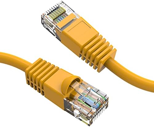 POWERFLUX Cat6 Ethernet Kablosu 50 Ft (100 Paket) - Cat6 Yama Kablosu, Cat6 Kablosu, Cat6 Ağ Kablosu, İnternet Kablosu - (Sarı)