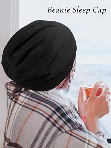 SATİNİOR 4 Parça Saten Astarlı Uyku Kap Hımbıl Beanie Tokat Şapka Kadınlar için