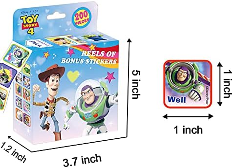 30 Tasarımda 3 Paket Disney Çocuk Etiketi, Çocuklar ve Öğretmen için 600 Adet 1-1/2 İnç Kendinden Yapışkanlı Etiket Rulosu