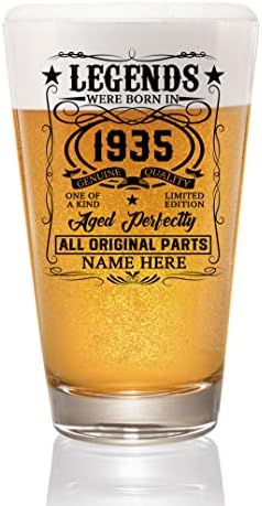 Prezzy Kişiselleştirilmiş Efsaneler Doğdu 1935 Bira bardağı 87th Doğum Günü bira bardağı 87 Yaşında Içme Bardağı 16 oz