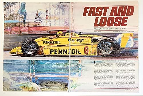 Sanatçı Hector Luis Bergandi'nin Dergi Baskı İllüstrasyonu, Indy 1984'ün Cilt Altı Hikayesi, Sürücü 9 Roberto Guerrero, Usta