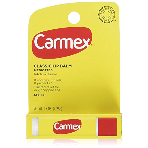 Carmex Klasik Dudak Kremi, Dudak Koruyucu Güneş Koruyucu SPF 15, 0.15 oz (6'lı Paket)
