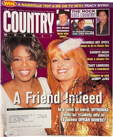 Wynonna Judd imzalı Ülke Haftalık Dergisi 4/27/2004 kusurlu- LL60288 (Oprah Winfrey) - JSA Sertifikalı-Film Dergileri