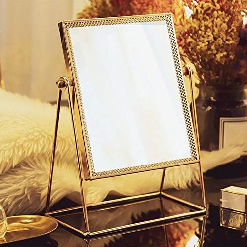 Bcvnsfmsrt Makyaj Masası Aynası Basit Makyaj Aynası Altın Tek Taraflı Masa Aynası High End Bayanlar Ofis Yurdu Masaüstü Ayna