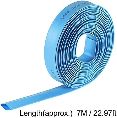 KFıdFran ısı Shink boru, 3/8(10mm) Dia 17mm düz genişliği 2: 1 oranı Daralan Tüp kablo kılıfı 7 M-Mavi (Schrumpfschlauch, 3/8(10mm)