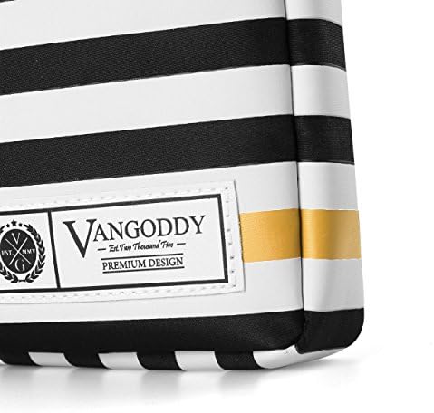 Vangoddy Luxe G Serisi Siyah Beyaz Şerit Kompakt Yastıklı Kol Asus Chromebook, Trafo, ZenBook Serisi 10.1 inç 11.6 inç 12.5