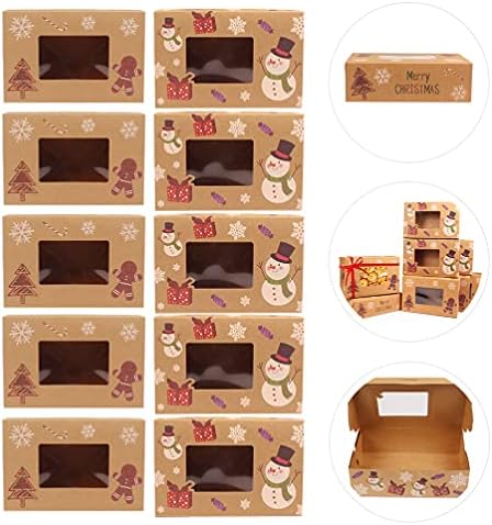 KESYOO 10 Pcs Noel Kek Kutuları Ekmek Kutuları Muffin durumda Cupcake Çerezler Kutuları Tatlı Taşıyıcı Depolama Almak Konteyner