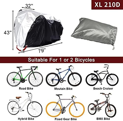 1 veya 2 Bisiklet için Wpond bisiklet örtüsü, naylon Su Geçirmez Rüzgar Geçirmez Açık Bisiklet Kapakları Güneş UV Yağmur Toz