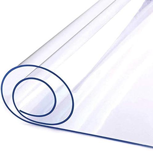 Leffora Özel 1.5 mm Kalınlığında Kristal Berraklığında Masa Örtüsü Koruyucu 46 x 80 İnç Su Geçirmez PVC Koruyucu Masa Pedi