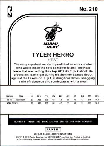 2019-20 Panini NBA Çemberleri 210 Tyler Herro Miami Heat Çaylak Basketbol Kartı