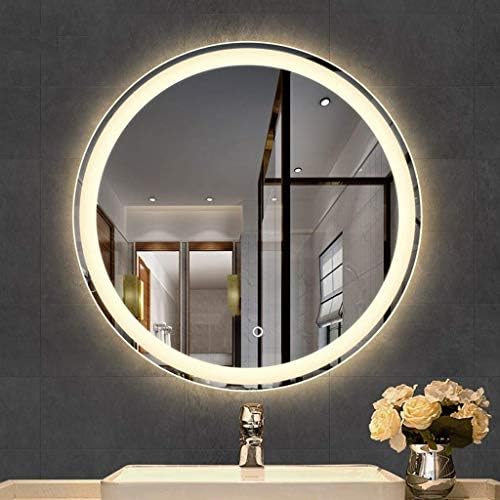 WANGXİAOLİNjingzi makyaj aynası Duvara Monte ışıklı makyaj aynası LED Banyo gümüş Ayna Dokunmatik Düğme Dekoratif asılı kozmetik